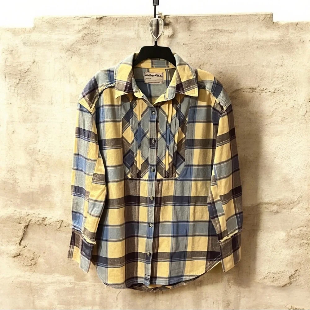 NWT Free People Layla Plaid Shirt
